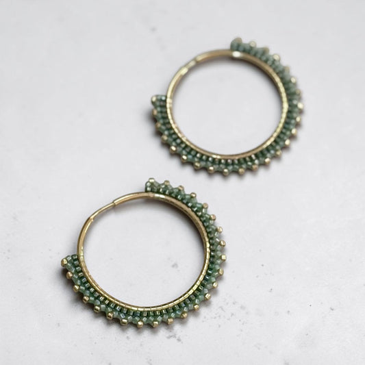 Aros Elena | Argolla | Tejidos con mostacilla Miyuki