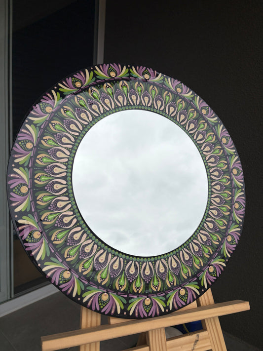 Espejo "Jardín del Alma" | 50cm | Técnica Puntillismo